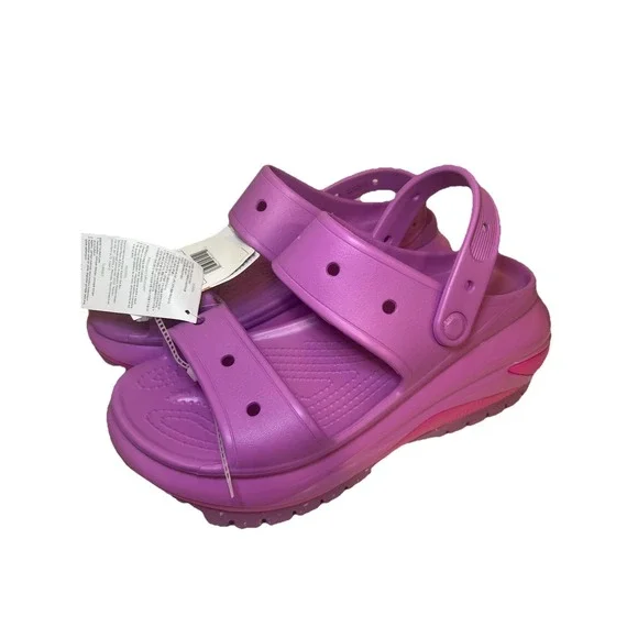 Crocs Classic Mega Crush Sandal Womens 11 Men's 9 Juice Pink 207989-6WQ Platform - Picture 4 of 9